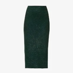 Moonlight Metallic-weave Stretch-woven Midi Skirt