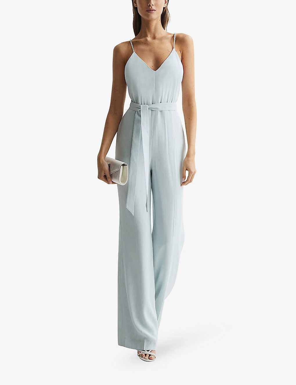 Reiss Irina Embellished-strap Belted-waist Woven Jumpsuit 4 Reiss Irina Embellished-strap Belted-waist Woven Jumpsuit - Image 2