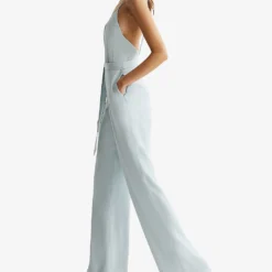 Reiss Irina Embellished-strap Belted-waist Woven Jumpsuit 9 Reiss Irina Embellished-strap Belted-waist Woven Jumpsuit -Default Template 2 R04087035 GREEN ALT02