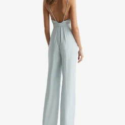 Reiss Irina Embellished-strap Belted-waist Woven Jumpsuit 10 Reiss Irina Embellished-strap Belted-waist Woven Jumpsuit -Default Template 2 R04087035 GREEN ALT03