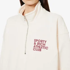 Athletic Club Half-zip Cotton-jersey Sweatshirt -Default Template 2 R04090232 CREAMMERLOT ALT04