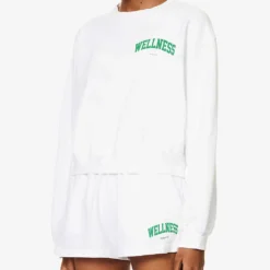 Wellness Slogan-print Cotton-jersey Cropped Jumper 9 Wellness Slogan-print Cotton-jersey Cropped Jumper -Default Template 2 R04090239 WHITEGRASS ALT02