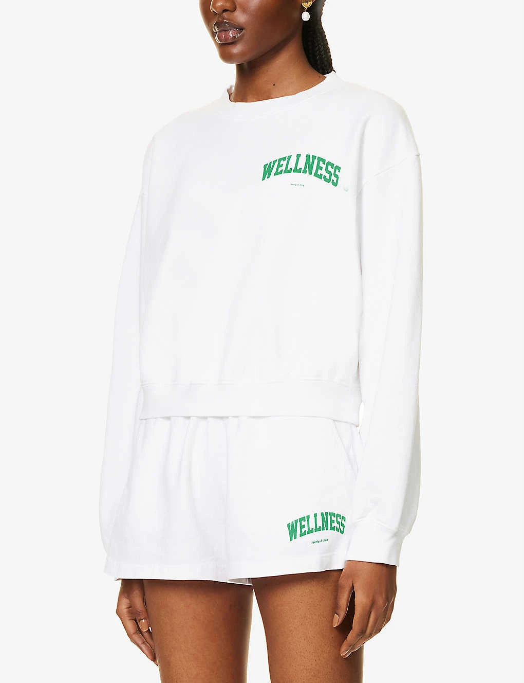 Wellness Slogan-print Cotton-jersey Cropped Jumper 5 Wellness Slogan-print Cotton-jersey Cropped Jumper - Image 3