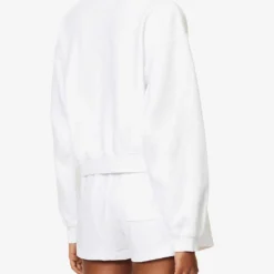 Wellness Slogan-print Cotton-jersey Cropped Jumper 10 Wellness Slogan-print Cotton-jersey Cropped Jumper -Default Template 2 R04090239 WHITEGRASS ALT03