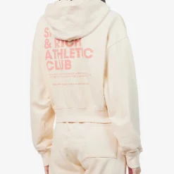 Exercise Often Logo-print Cotton Hoody -Default Template 2 R04090243 CREAMFLAMINGO ALT03