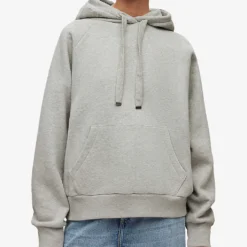 AllSaints Talon Logo-embroidered Organic Cotton-blend Hoody -Default Template 2 R04091324 GREYMARL ALT02