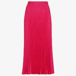 Whistles Katie Pleated Stretch-woven Midi Skirt