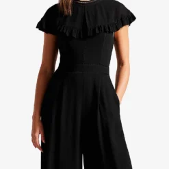 Ted Baker Olivvee Cape-sleeve Woven Jumpsuit -Default Template 2 R04093901 BLACK ALT02