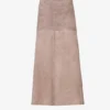 Joseph Sacha Exposed-seam Suede Midi Skirt -Default Template 2 R04095408 TRUFFLE M
