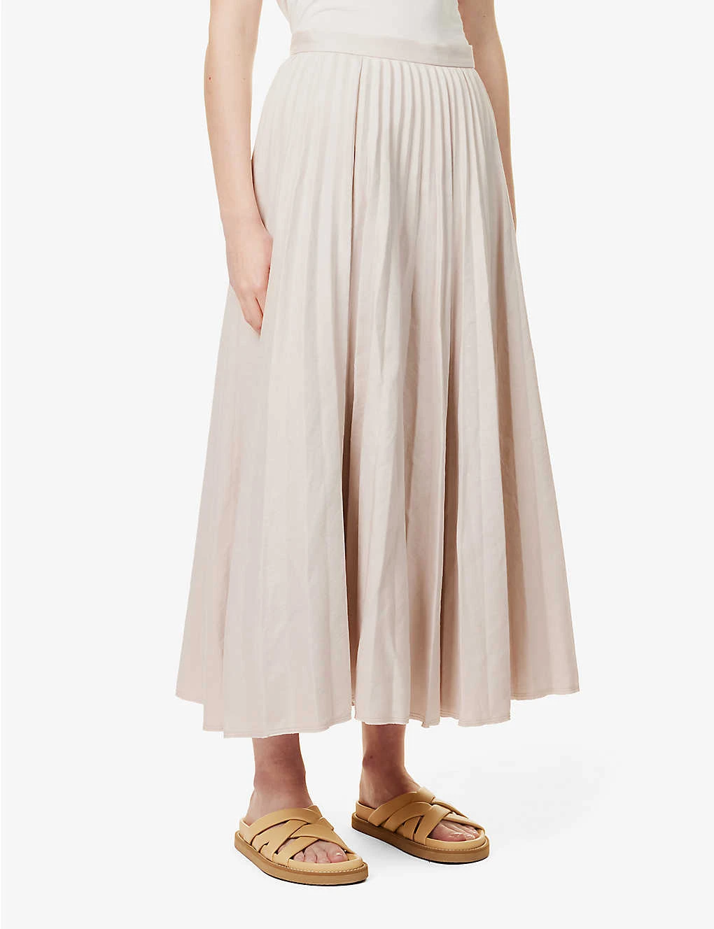 Joseph Siddons Pleated Mid-rise Linen-blend Maxi Skirt 5 Joseph Siddons Pleated Mid-rise Linen-blend Maxi Skirt - Image 3