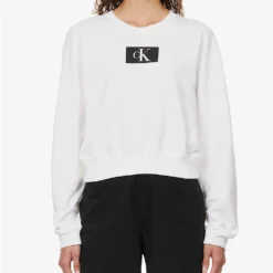 Calvin Klein 1996 Lounge Logo-print Cotton-jersey Sweatshirt -Default Template 2 R04097653 WHITE ALT02