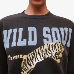 Maje Wild Soul Tiger-print Cotton-jersey Sweatshirt -Default Template 2 R04101778 NOIRGRIS ALT04