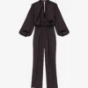 Maje Paulynou Tied-neck Balloon-sleeved Recycled-polyester Jumpsuit -Default Template 2 R04101783 NOIRGRIS M