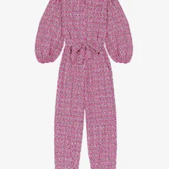 Maje Pyad Floral-print Puff-sleeve Cotton Jumpsuit