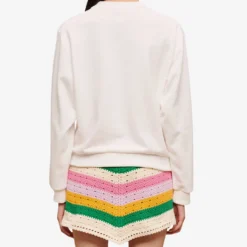 Maje Graphic-print Woven Sweatshirt -Default Template 2 R04101942 BLANC ALT03