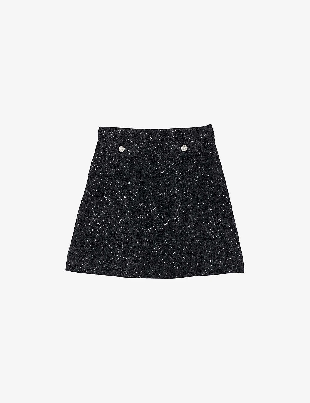 Sandro Sequin-embellished High-waist Tweed-knit Mini Skirt 3 Sandro Sequin-embellished High-waist Tweed-knit Mini Skirt
