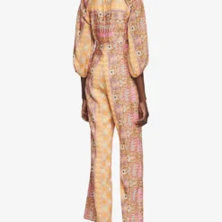 Sandro Dieppe Floral-print Linen-blend Jumpsuit -Default Template 2 R04102428 NATURELS ALT03