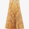 Sandro Scarf-print Pleated Recycled Polyester-blend Midi Skirt -Default Template 2 R04102662 NATURELS M