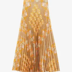Sandro Scarf-print Pleated Recycled Polyester-blend Midi Skirt