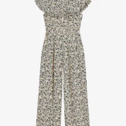 Ted Baker Brigidd Floral-print Lace-insert Woven Jumpsuit