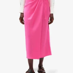 CLAUDIE PIERLOT Saphir Bow-detail Woven Wrap Skirt -Default Template 2 R04103373 ROSES ALT02