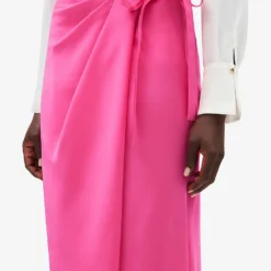 CLAUDIE PIERLOT Saphir Bow-detail Woven Wrap Skirt -Default Template 2 R04103373 ROSES ALT04