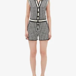 CLAUDIE PIERLOT Macombi Gingham Woven Playsuit -Default Template 2 R04103379 DIVERS ALT02
