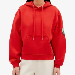 CLAUDIE PIERLOT Chico Logo-patch Cropped Cotton Hoody -Default Template 2 R04103462 ROUGES ALT02