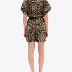 CLAUDIE PIERLOT Joan Leopard-print Relaxed-sleeve Cotton Playsuit -Default Template 2 R04103527 DIVERS ALT03