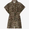 CLAUDIE PIERLOT Joan Leopard-print Relaxed-sleeve Cotton Playsuit 2 CLAUDIE PIERLOT Joan Leopard-print Relaxed-sleeve Cotton Playsuit -Default Template 2 R04103527 DIVERS M