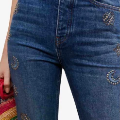 Maje Crystal-embellished Flared High-rise Stretch-denim Jeans -Default Template 2 R04104065 BLEUS ALT04