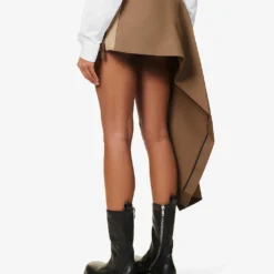 Sacai Asymmetric Contrast-trim Mini Skirt -Default Template 2 R04110187 BEIGE ALT03