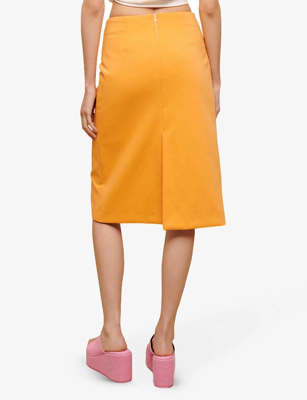 Maje Asymmetric-wrap Stretch-cotton Midi Skirt 6 Maje Asymmetric-wrap Stretch-cotton Midi Skirt - Image 4