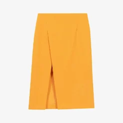 Maje Asymmetric-wrap Stretch-cotton Midi Skirt