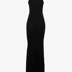 Scoop-neck Raw-hem Jersey Maxi Dress