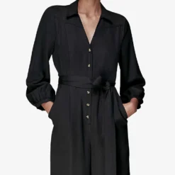Whistles Leah Fitted Woven Jumpsuit -Default Template 2 R04118029 BLACK ALT02