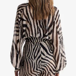 Reiss Farley Zebra-print Woven Blouse -Default Template 2 R04120620 BLACKWHITE ALT02