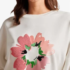 Ted Baker Marene Floral-print Embroidered Stretch-woven Sweatshirt -Default Template 2 R04121168 WHITE ALT04