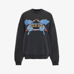 ANINE BING Harvey Graphic-print Cotton-jersey Hoody