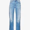 STELLA MCCARTNEY Distressed Zipped-panel Straight-leg High-rise Jeans 1 STELLA MCCARTNEY Distressed Zipped-panel Straight-leg High-rise Jeans -Default Template 2 R04125584 MIDBLUE M