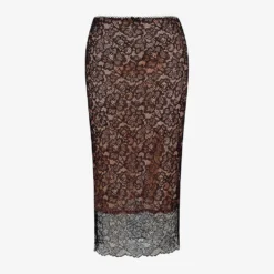 Yolanda Floral Stretch-lace Midi Skirt