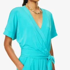 Max Mara Eolo V-neck Stretch-woven Jumpsuit -Default Template 2 R04127783 SKYBLUE ALT04