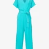 Max Mara Eolo V-neck Stretch-woven Jumpsuit 2 Max Mara Eolo V-neck Stretch-woven Jumpsuit -Default Template 2 R04127783 SKYBLUE M