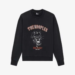 THE KOOPLES Brand Screen Print Cotton-jersey Sweatshirt