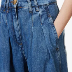 ME AND EM Pleated Wide-leg High-rise Jeans -Default Template 2 R04129140 BLUEWASH ALT05