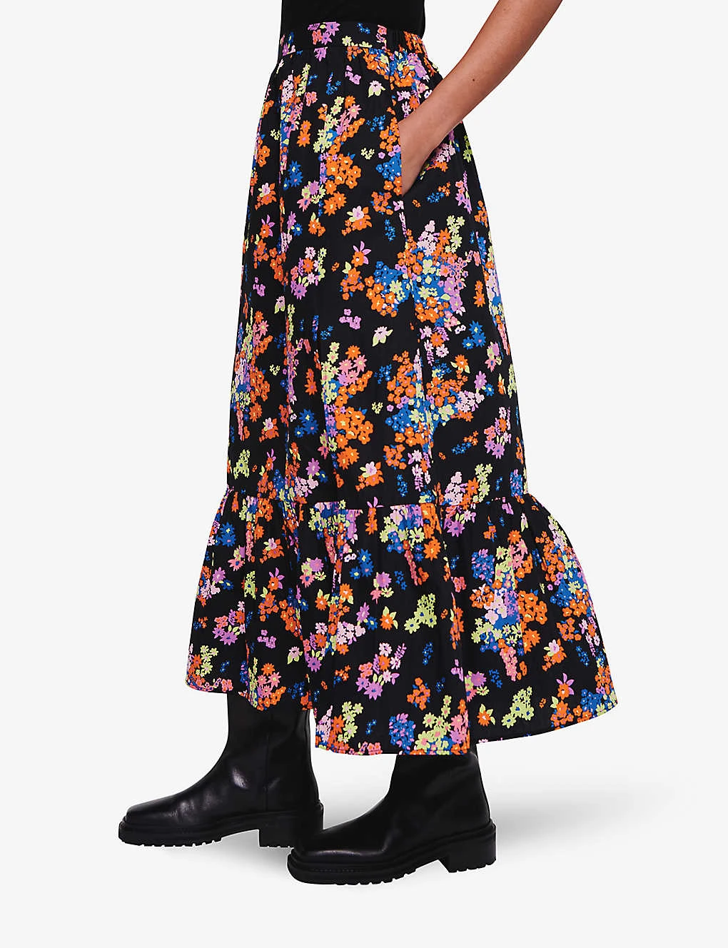 Hallow Floral-print Organic-cotton Maxi Skirt 7 Hallow Floral-print Organic-cotton Maxi Skirt - Image 5