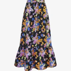 Hallow Floral-print Organic-cotton Maxi Skirt