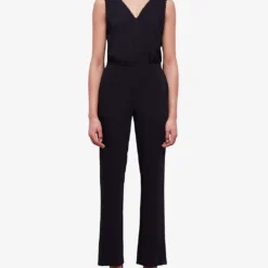THE KOOPLES Diamond-lace V-neckline Sleeveless Woven Jumpsuit 9 THE KOOPLES Diamond-lace V-neckline Sleeveless Woven Jumpsuit -Default Template 2 R04131159 BLA01 ALT02