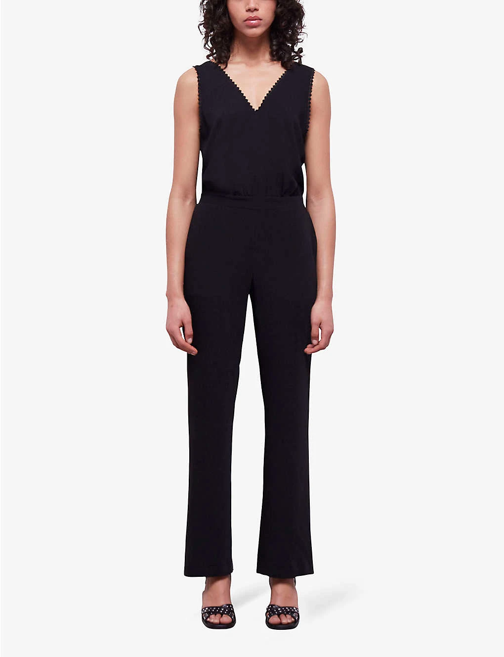 THE KOOPLES Diamond-lace V-neckline Sleeveless Woven Jumpsuit 5 THE KOOPLES Diamond-lace V-neckline Sleeveless Woven Jumpsuit - Image 3
