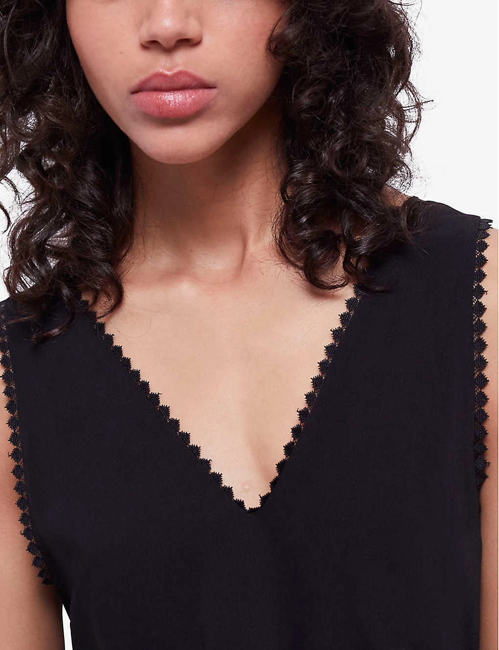 THE KOOPLES Diamond-lace V-neckline Sleeveless Woven Jumpsuit 7 THE KOOPLES Diamond-lace V-neckline Sleeveless Woven Jumpsuit - Image 5